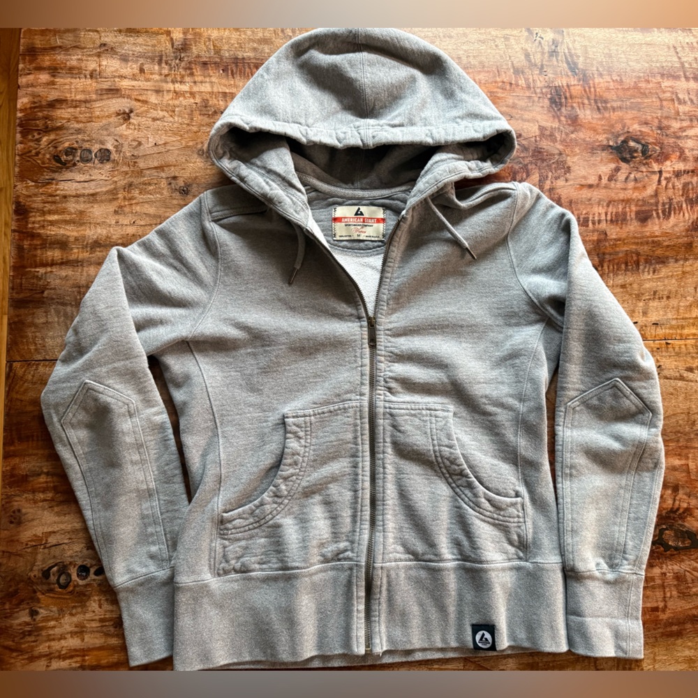 American Giant Heather Gray Full-Zip Hoodie